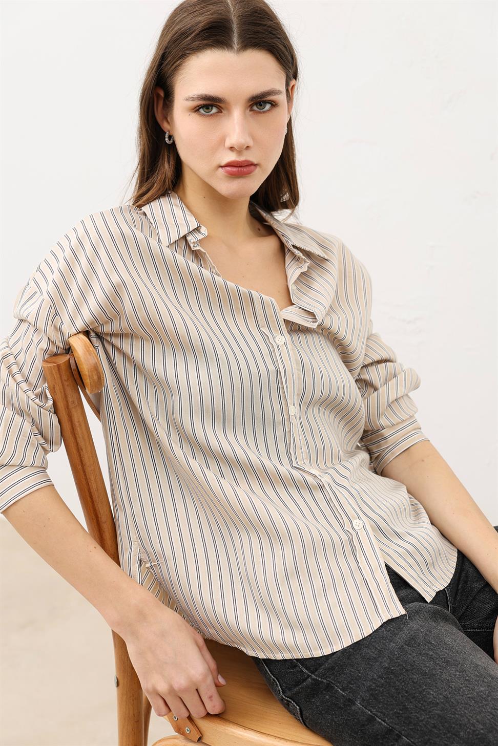 Oversized Striped Womens Shirt