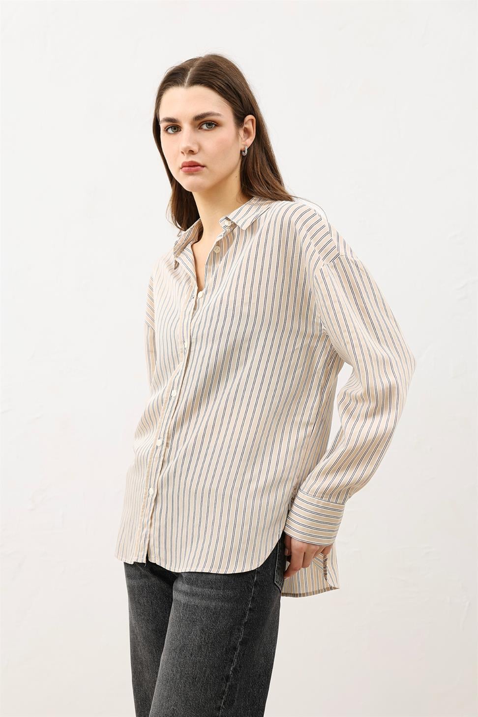 Oversized Striped Womens Shirt