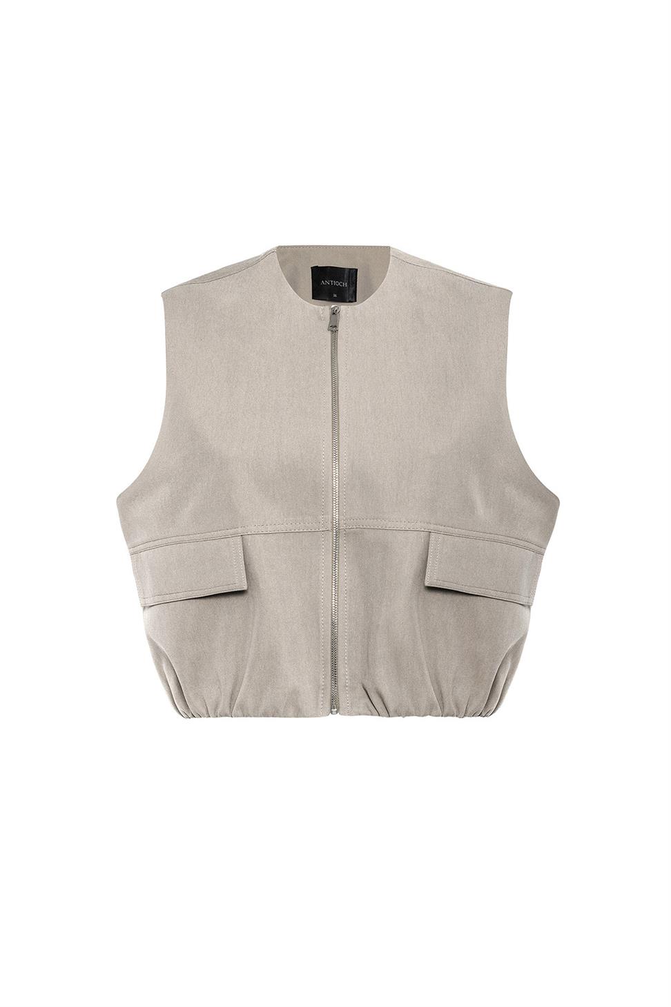 Antioch Bej Oversize Kadın Yelek