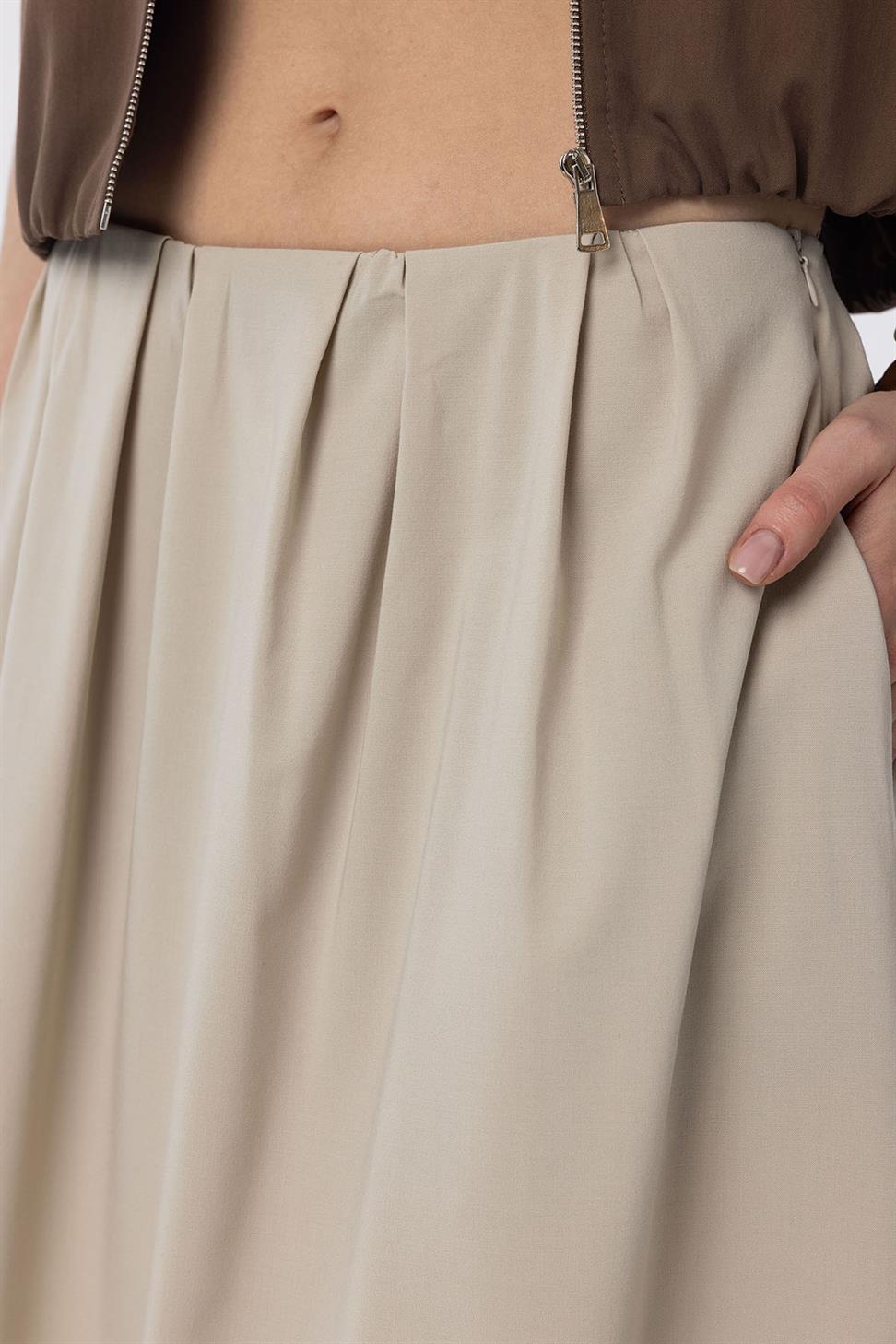 Antioch Bej Pilili Kadın Midi Etek