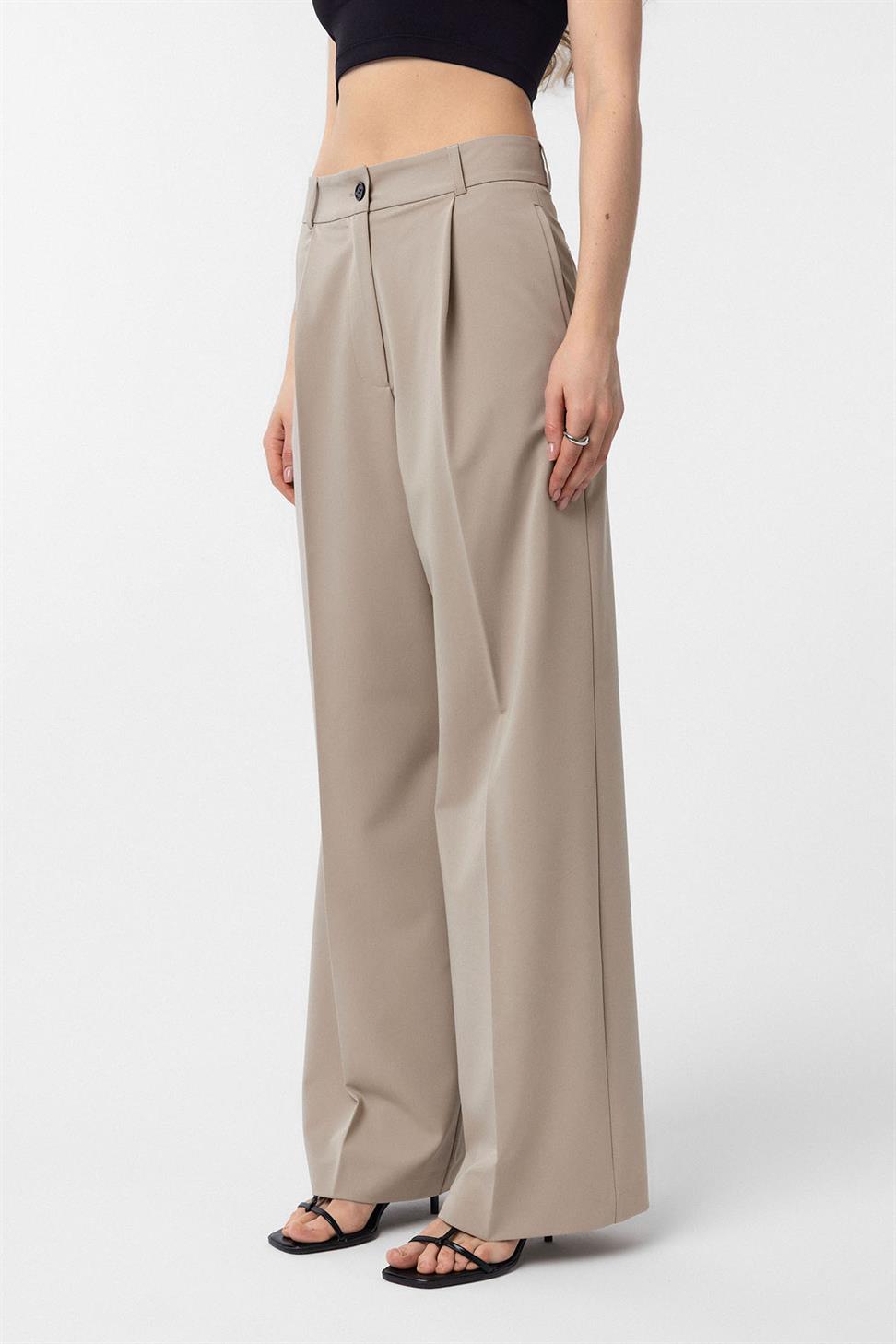 Antioch Bej Pilili Kadın Pantolon