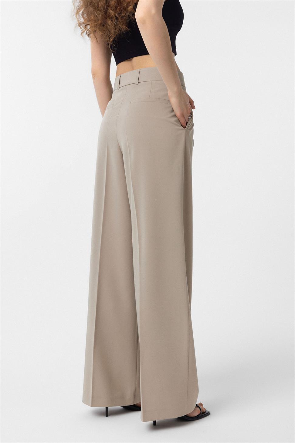 Antioch Bej Pilili Kadın Pantolon