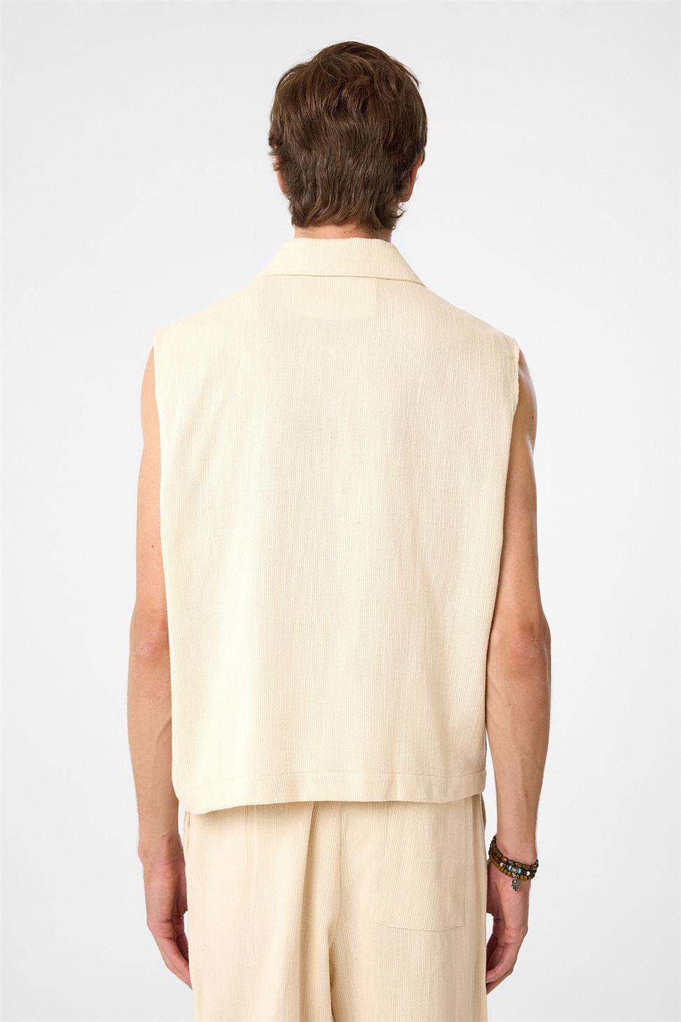 Antioch Bej Polo Yaka Dokulu Erkek Yelek