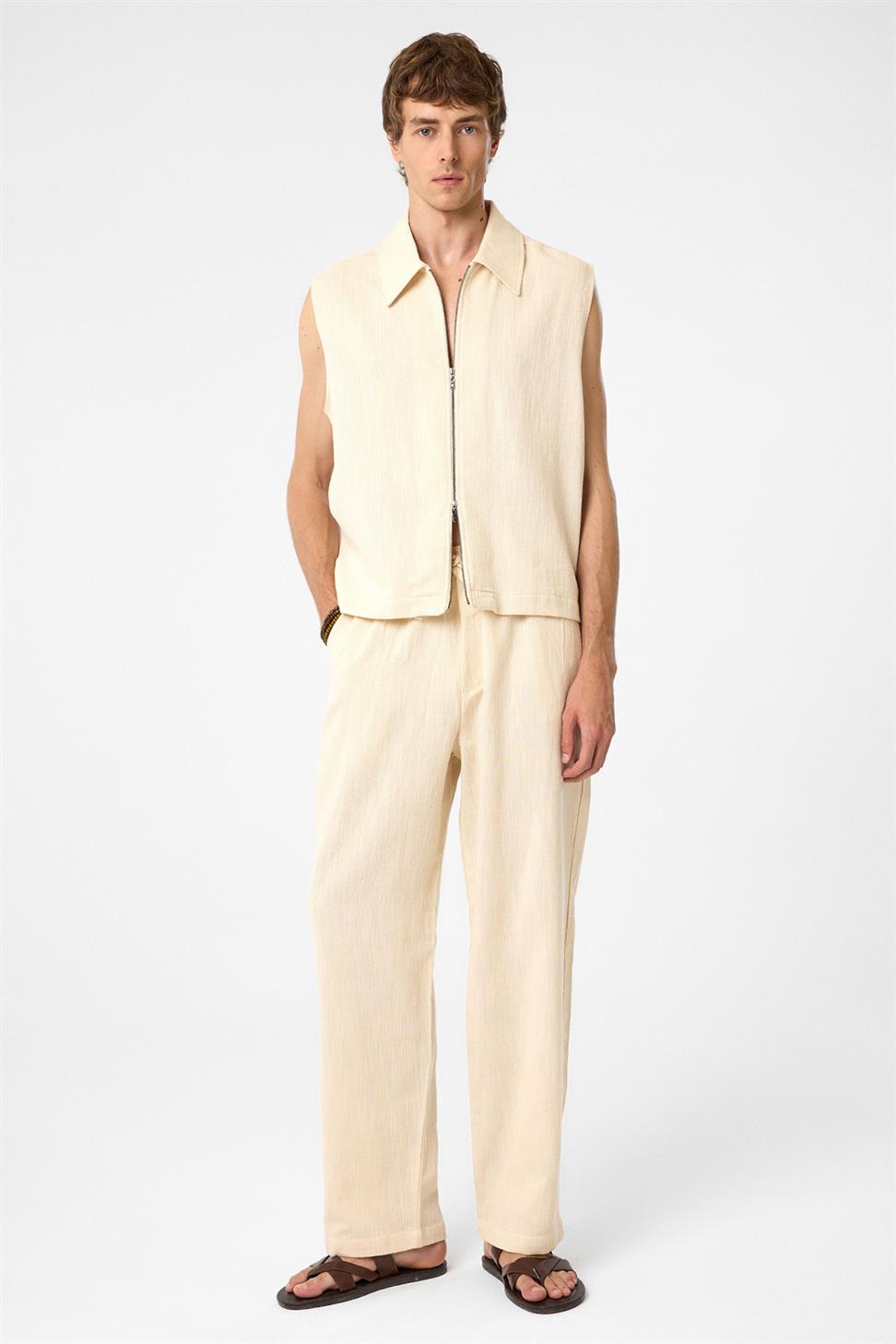 Antioch Bej Polo Yaka Dokulu Erkek Yelek