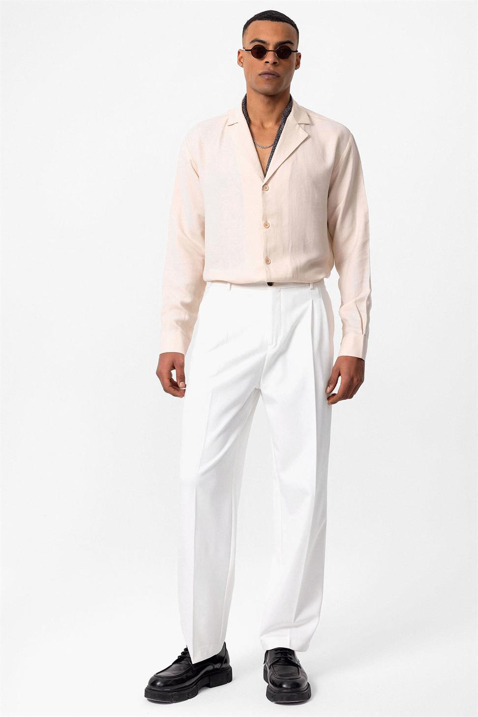 Antioch Bej Relax Fit Erkek Gömlek