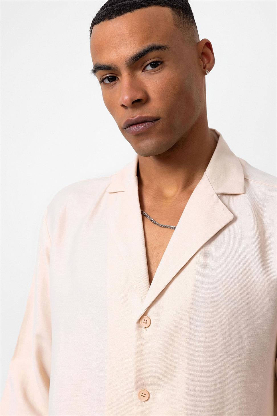Antioch Bej Relax Fit Erkek Gömlek