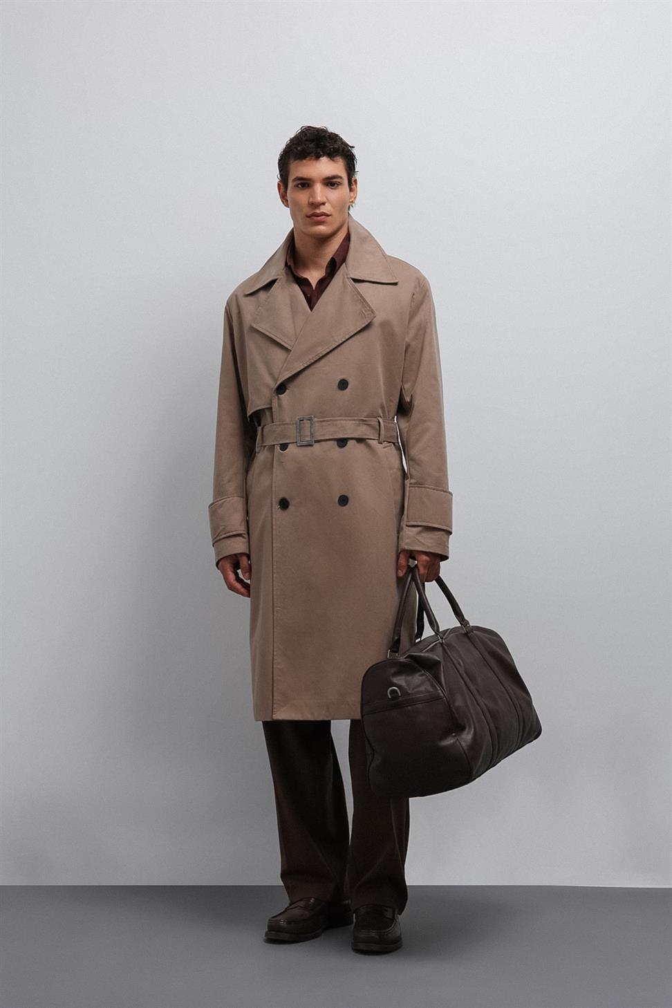 Antioch Bej Relax Fit Erkek Trençkot