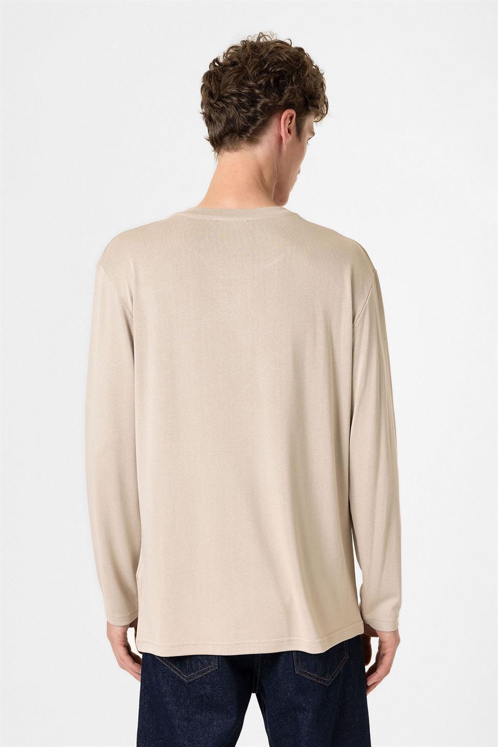 Antioch Bej Relaxed Fit Basic Erkek T-Shirt