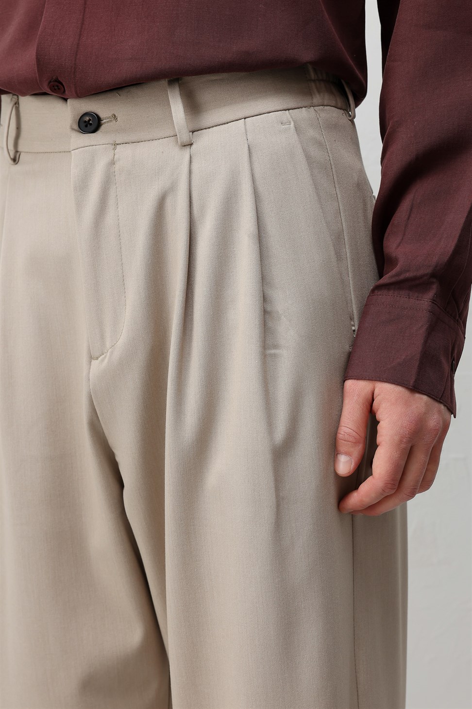 Antioch Bej Relaxed Fit Erkek Pantolon