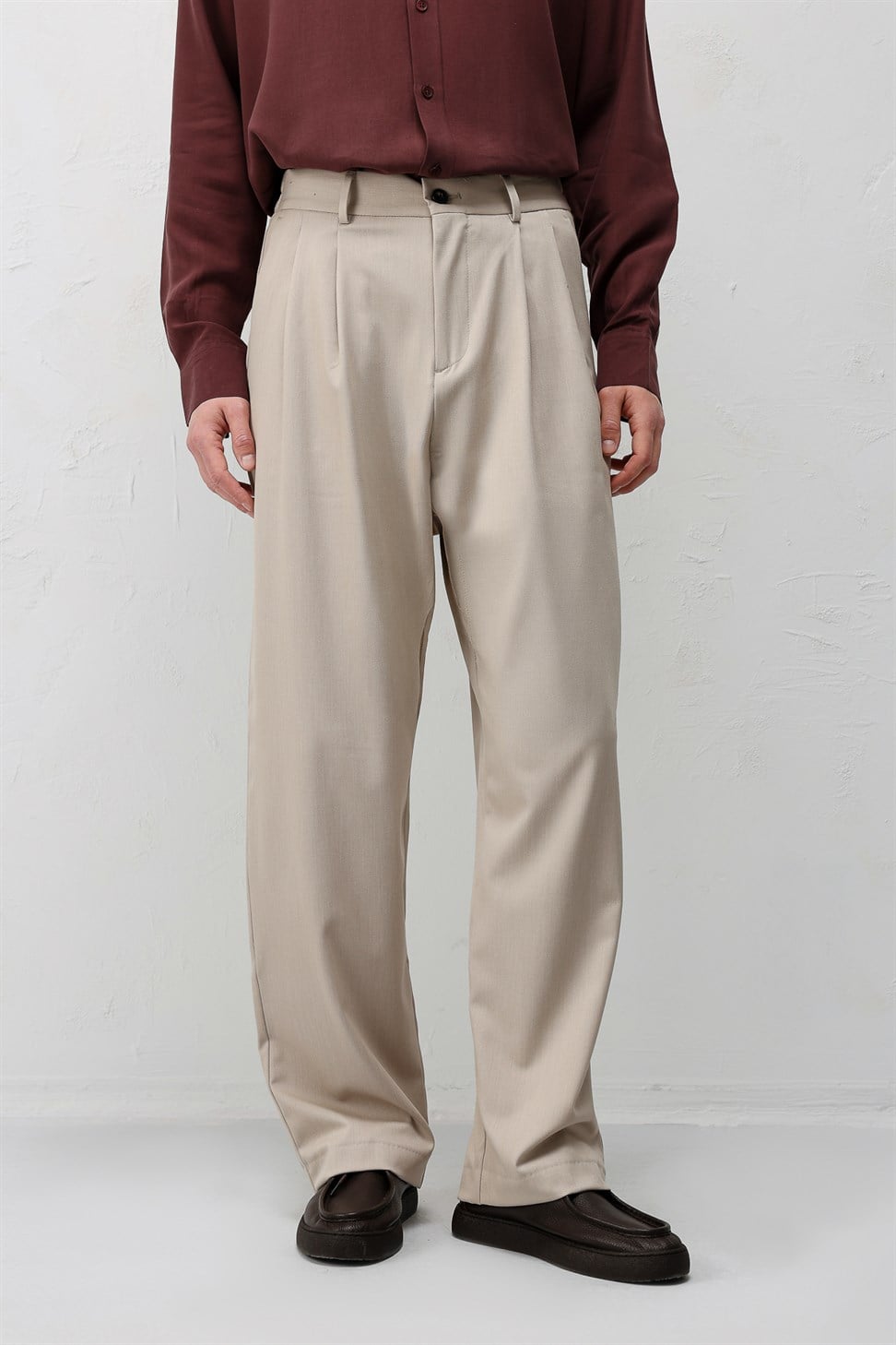 Antioch Bej Relaxed Fit Erkek Pantolon
