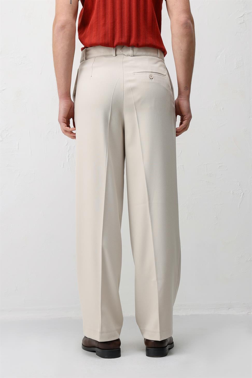 Relaxed Fit Belted Mens Pants