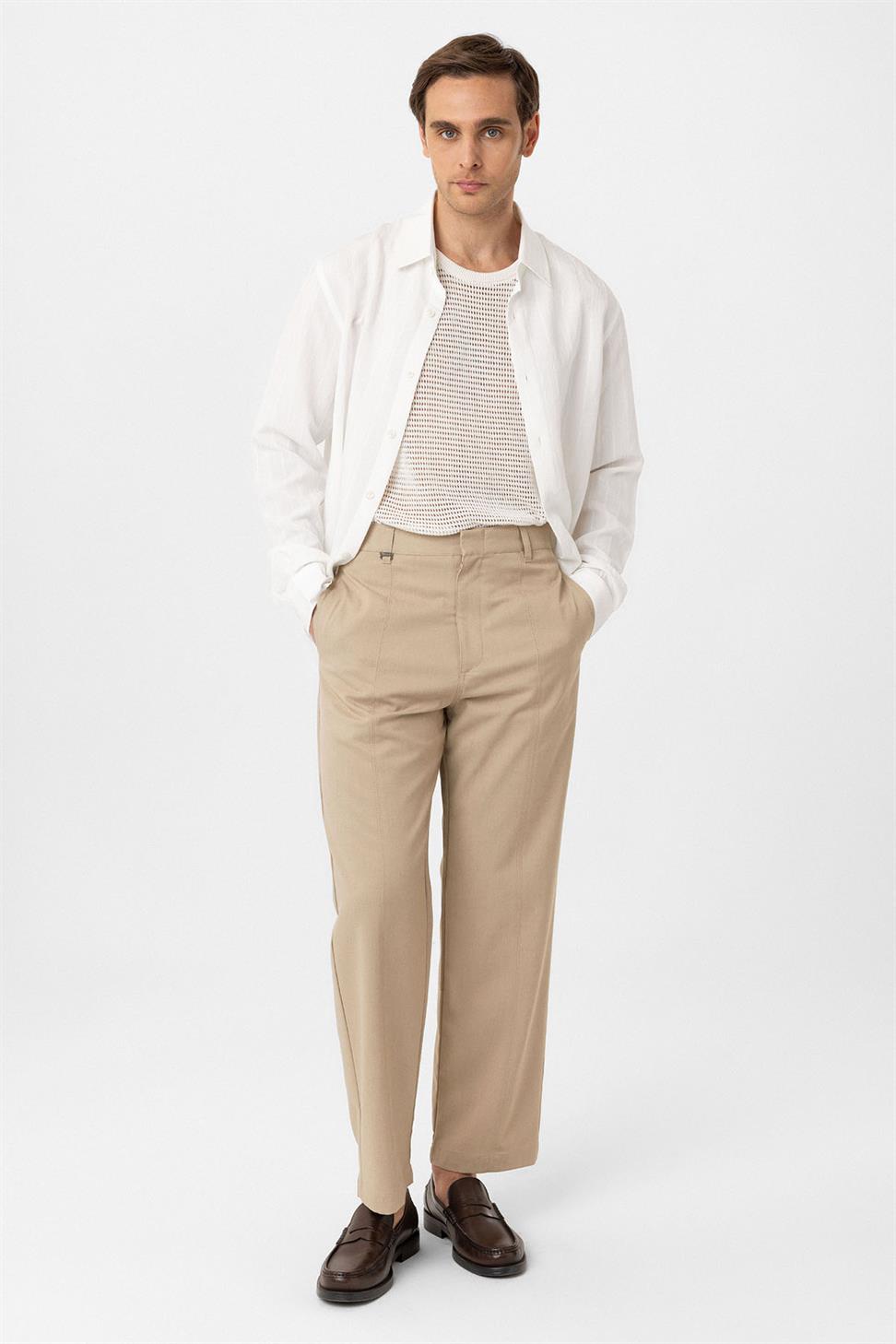 Antioch Bej Straight Fit Erkek Pantolon