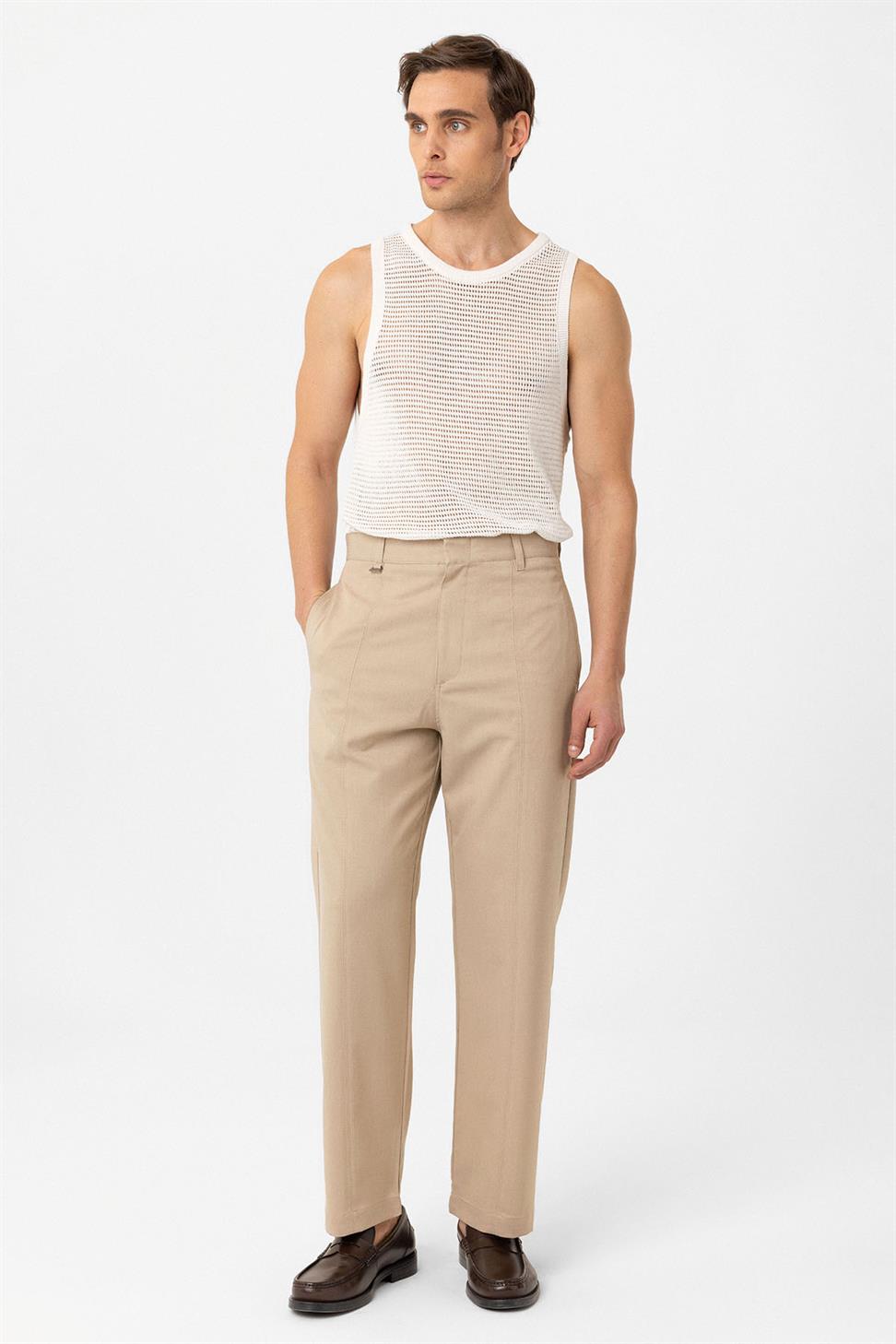 Antioch Bej Straight Fit Erkek Pantolon