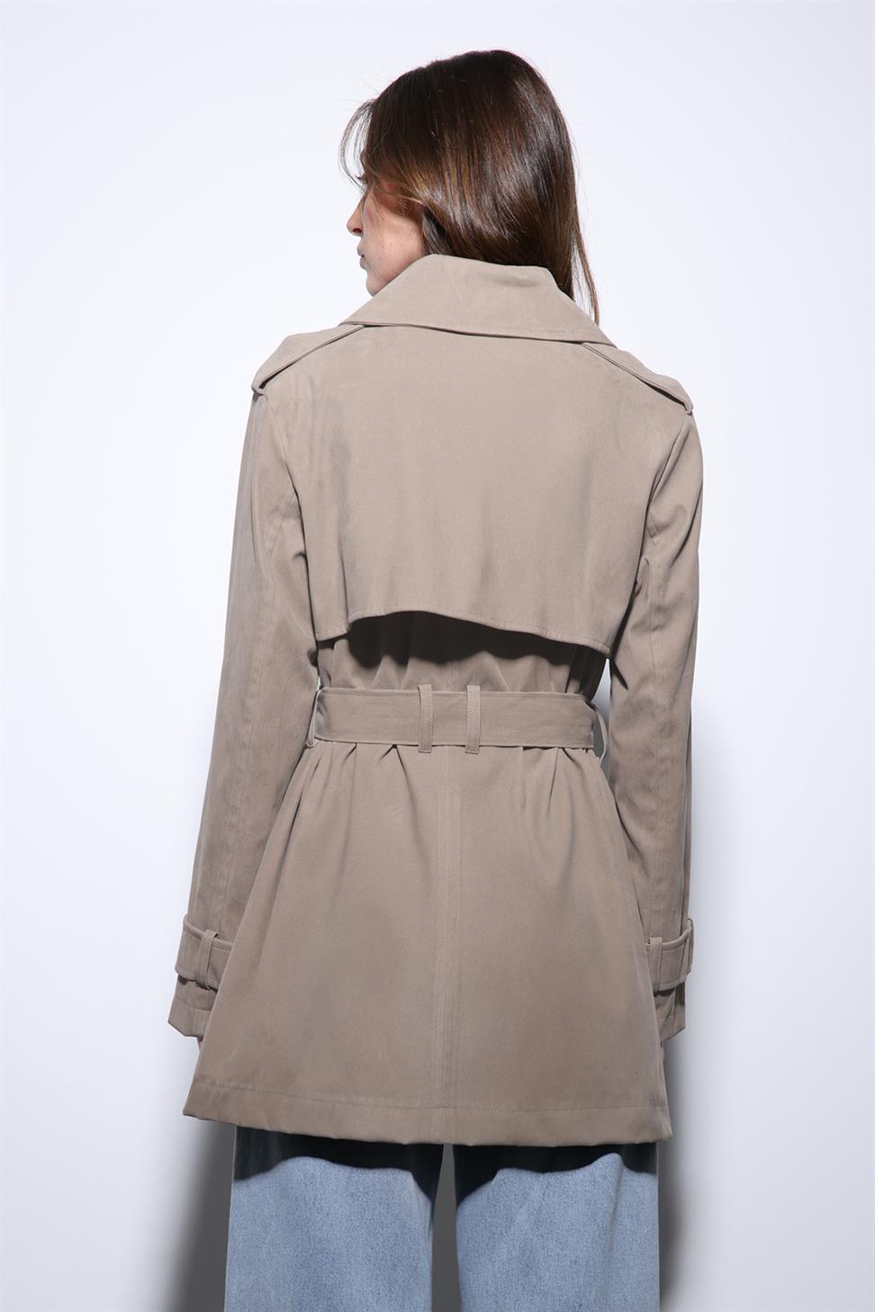 Antioch Bej Süet Görünümlü Kadın Trençkot