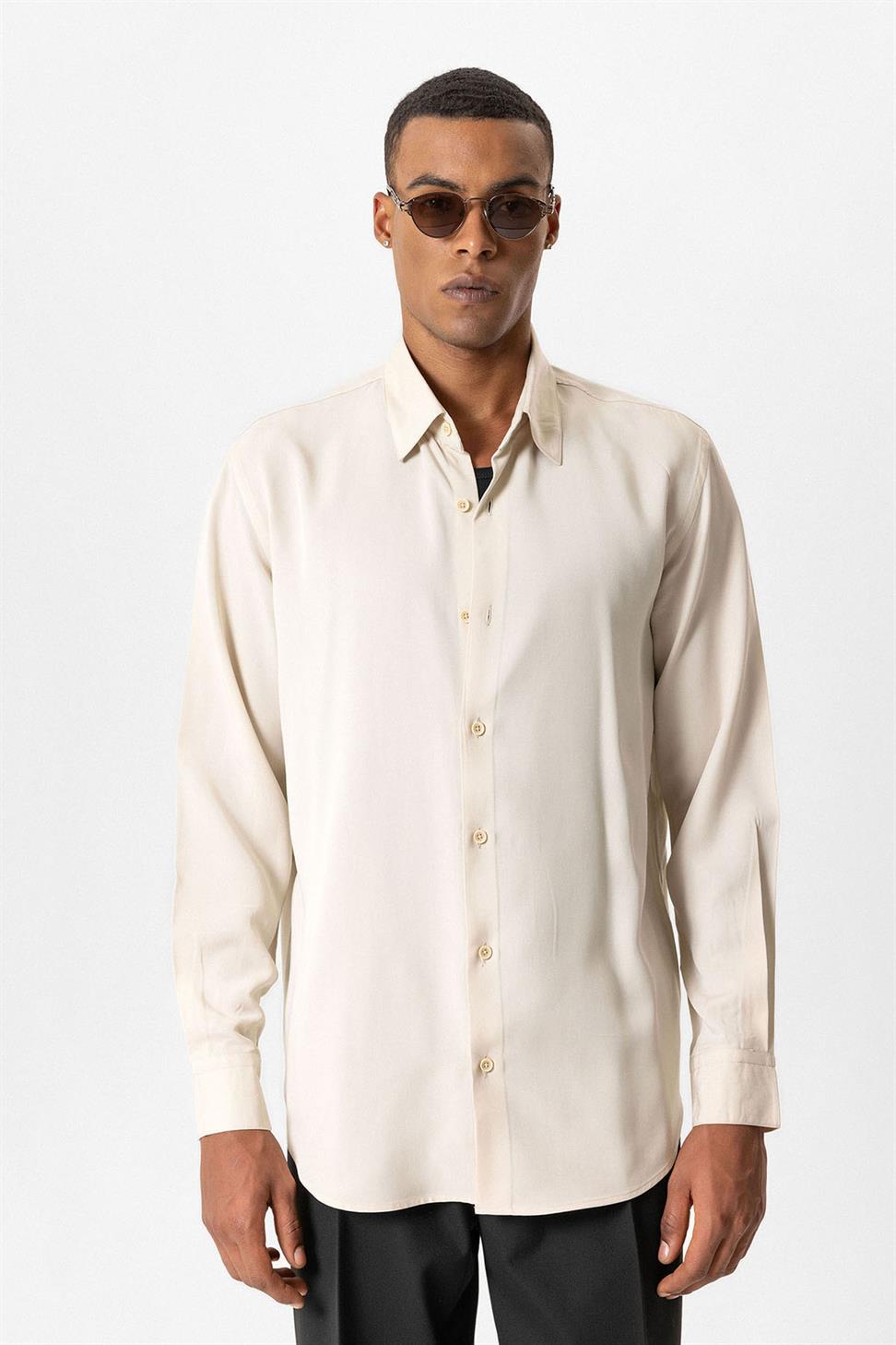 Antioch Bej Teknik Regular Fit Erkek Gömlek
