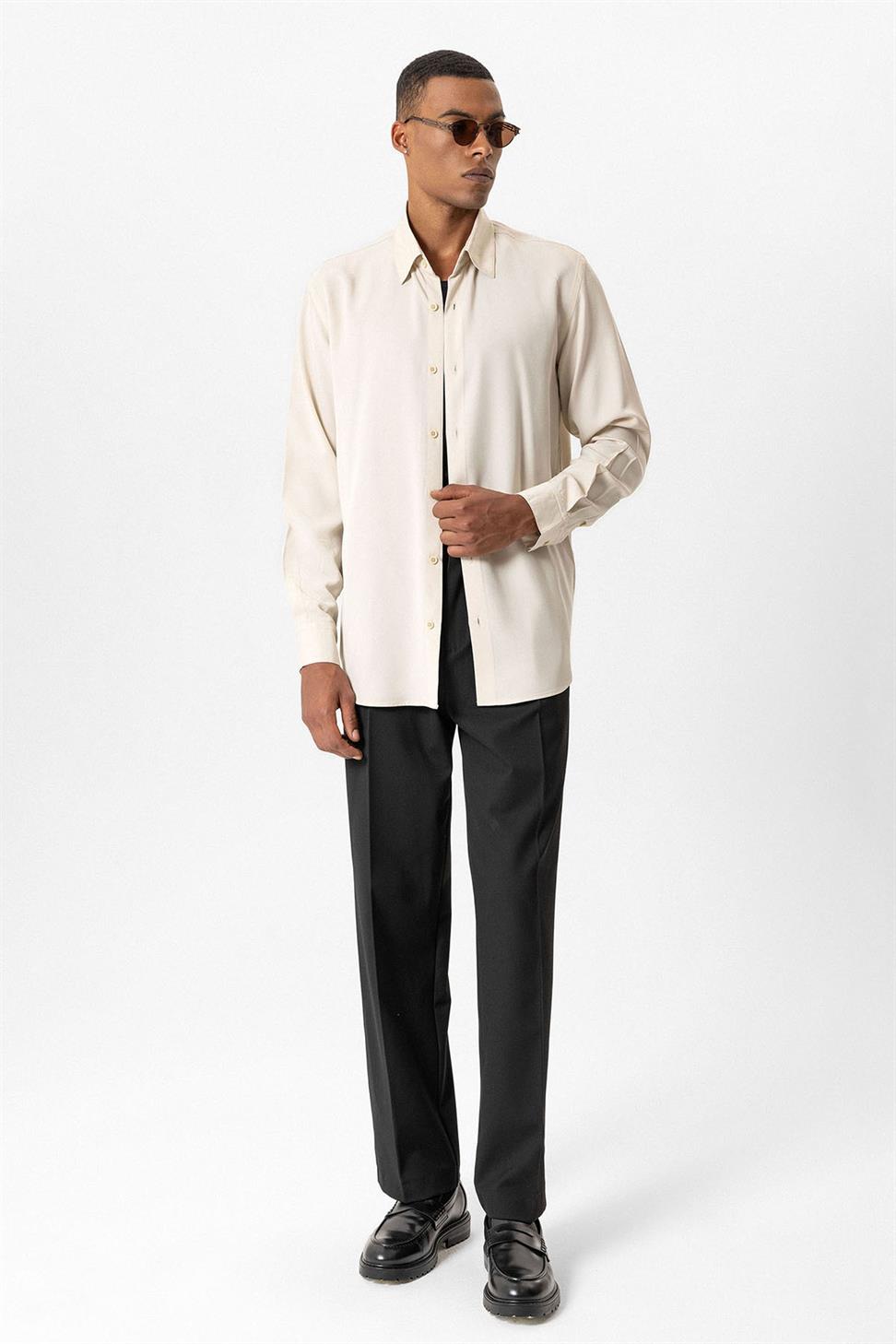 Antioch Bej Teknik Regular Fit Erkek Gömlek