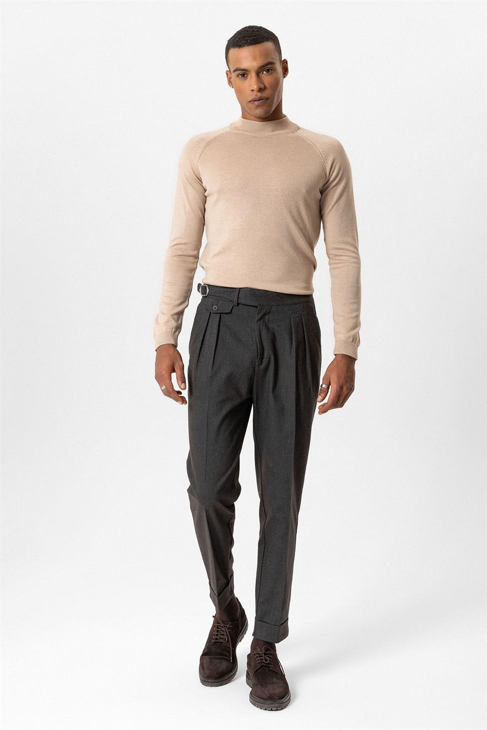 Antioch Bej Yarım Boğazlı Erkek Triko