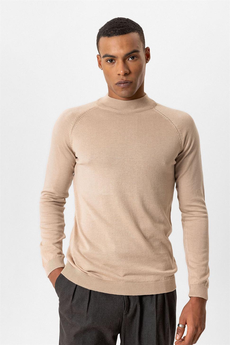 Antioch Bej Yarım Boğazlı Erkek Triko