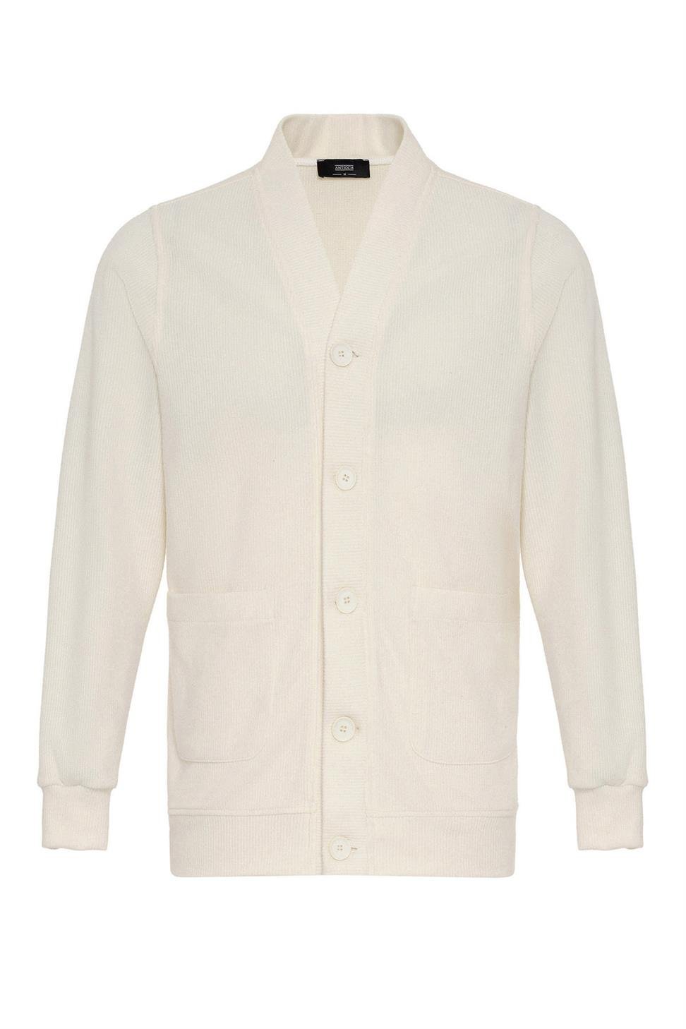 سترة رجالية برقبة على شكل حرف V مع خصر مطاطي