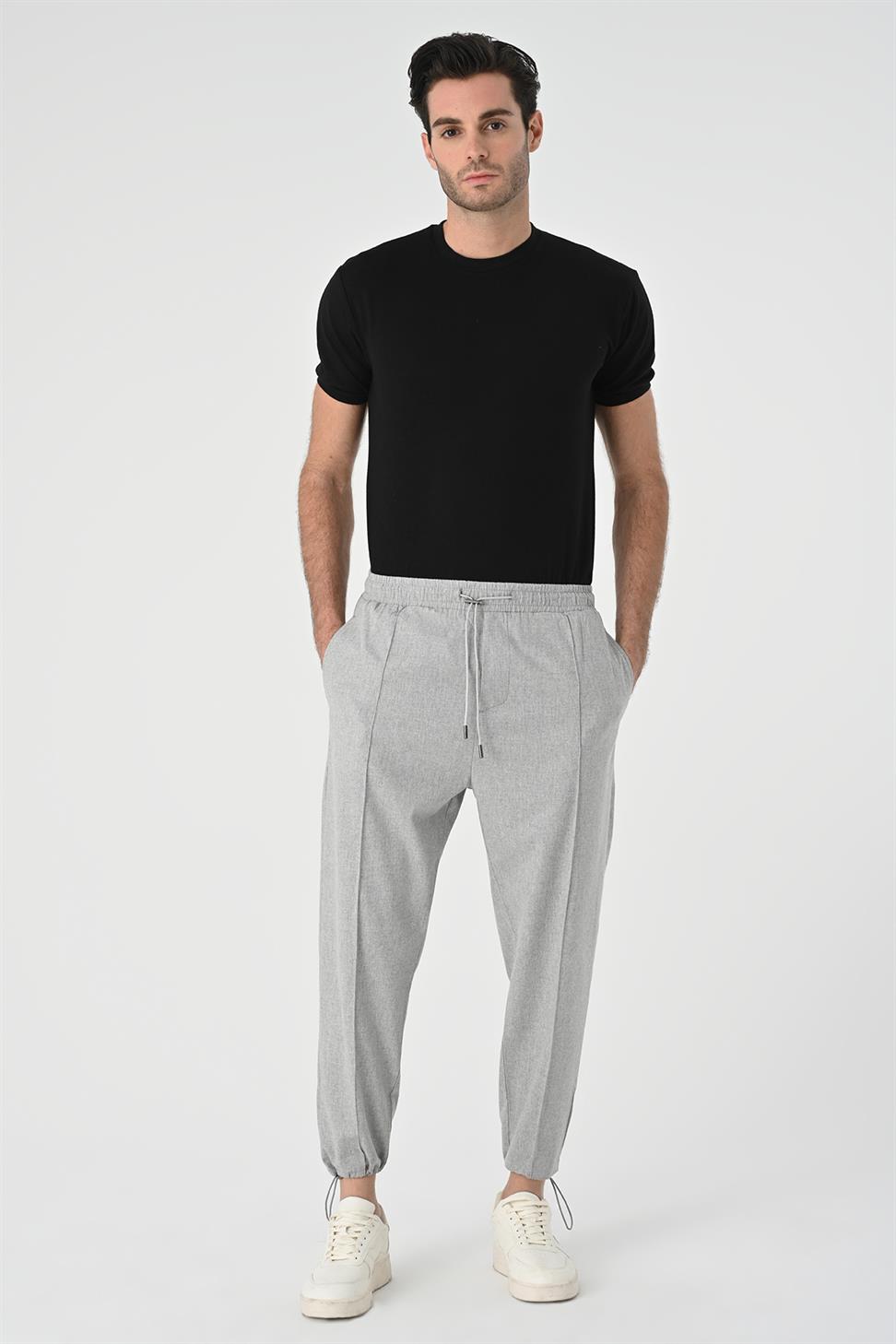 الخصر والساق السراويل المرنة للرجال