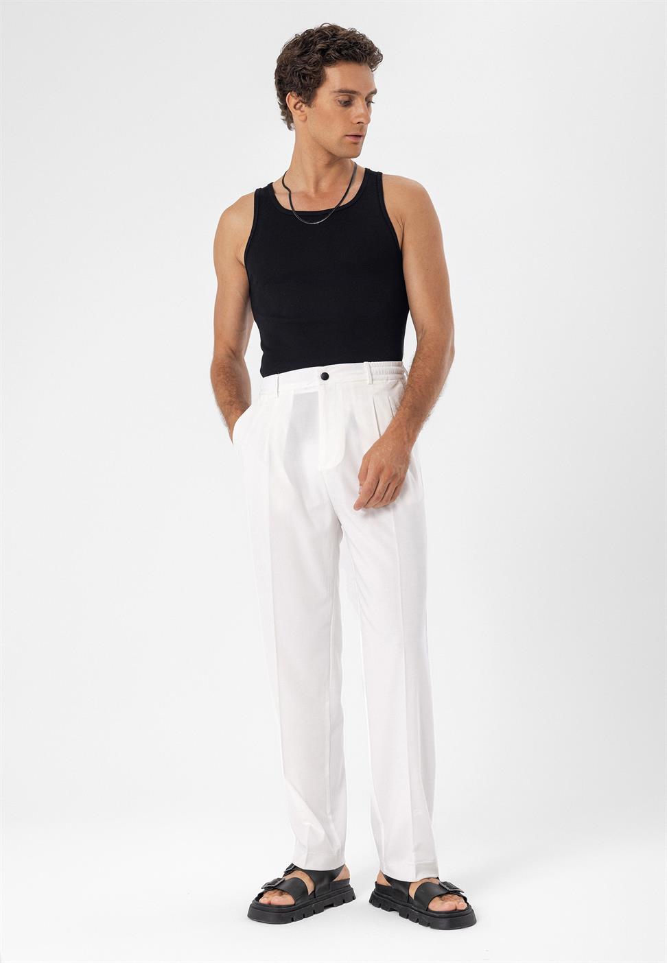 مرونة الخصر ارتفاع الخصر السراويل الرجال مطوي