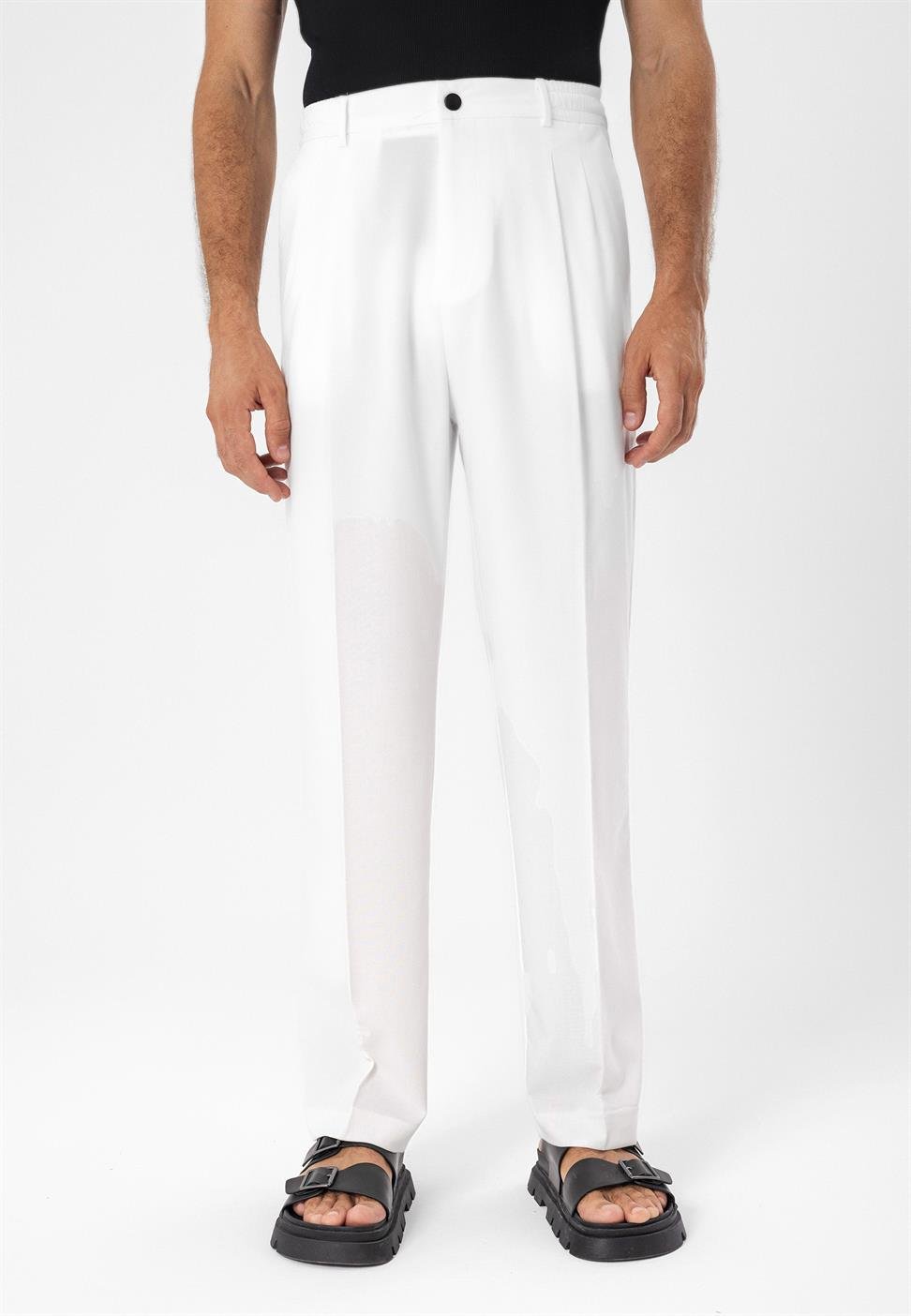 مرونة الخصر ارتفاع الخصر السراويل الرجال مطوي