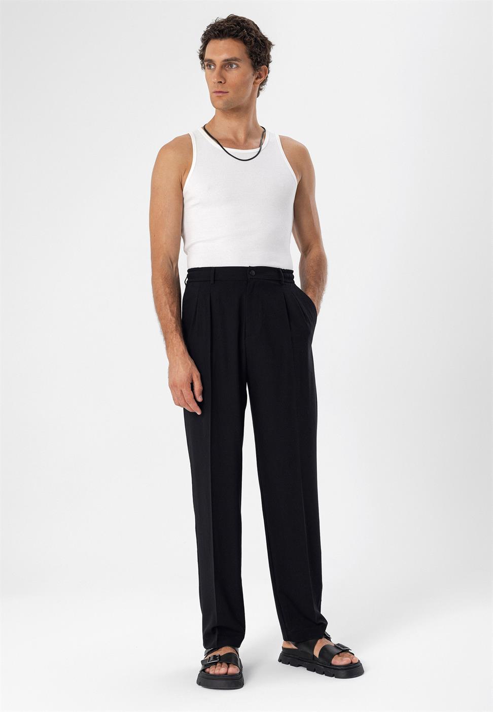 مرونة الخصر ارتفاع الخصر السراويل الرجال مطوي