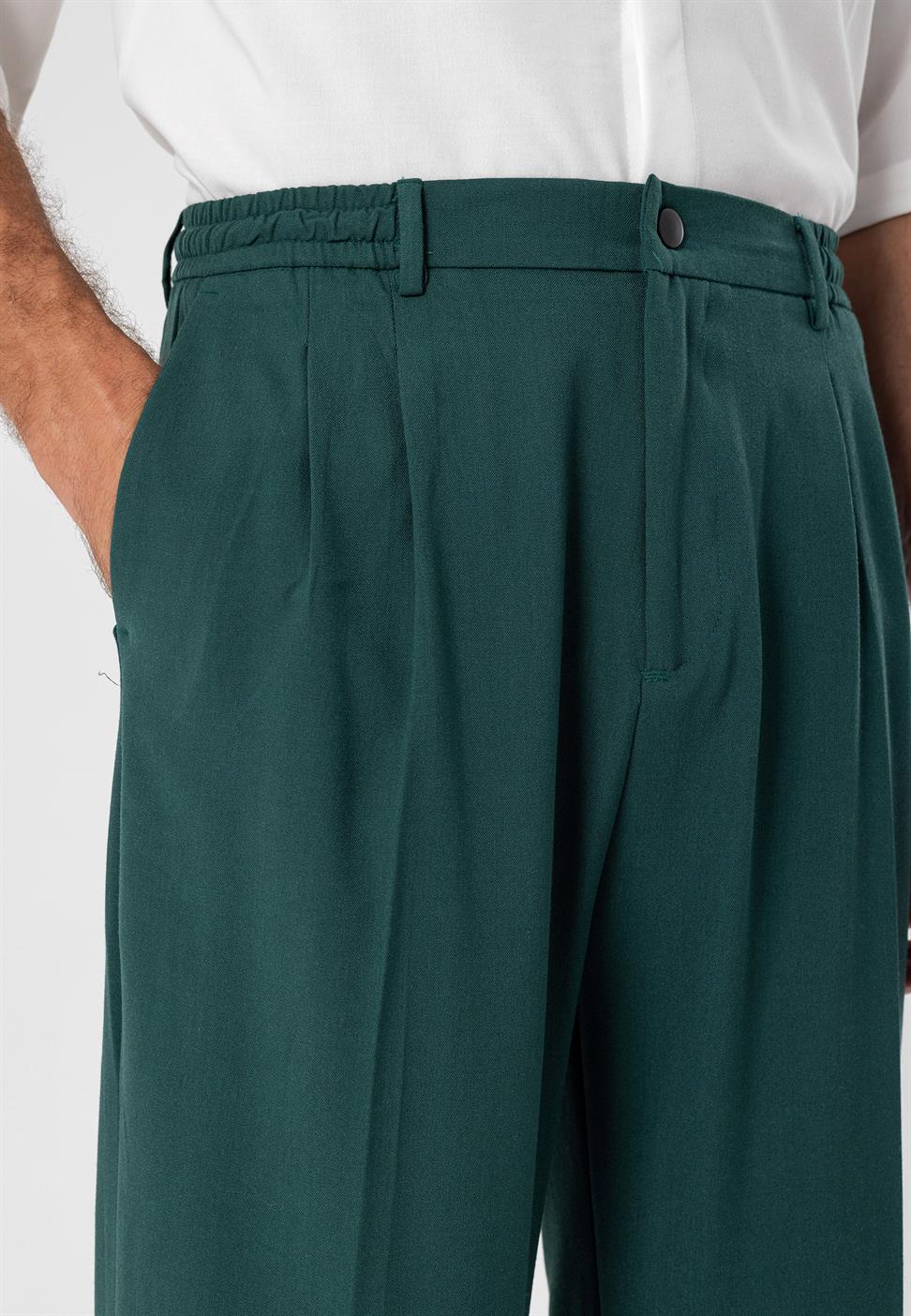 مرونة الخصر ارتفاع الخصر السراويل الرجال مطوي