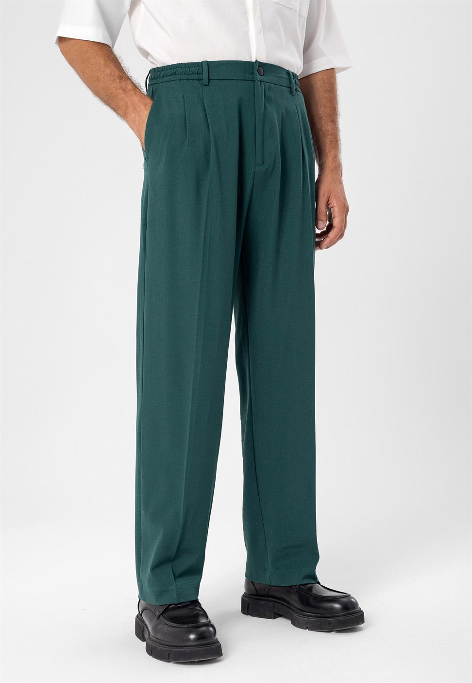 مرونة الخصر ارتفاع الخصر السراويل الرجال مطوي