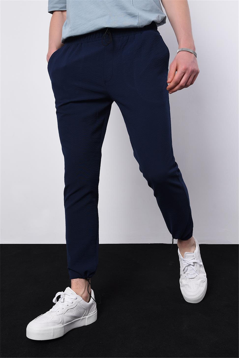 بنطال رياضي مرن بخصر وساق