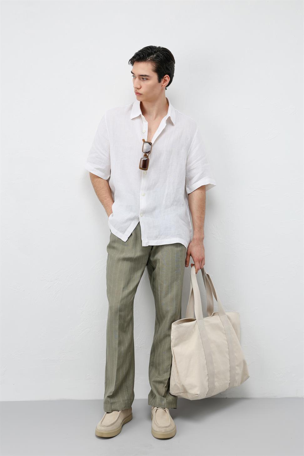100% Linen Relaxed Mens Shirt