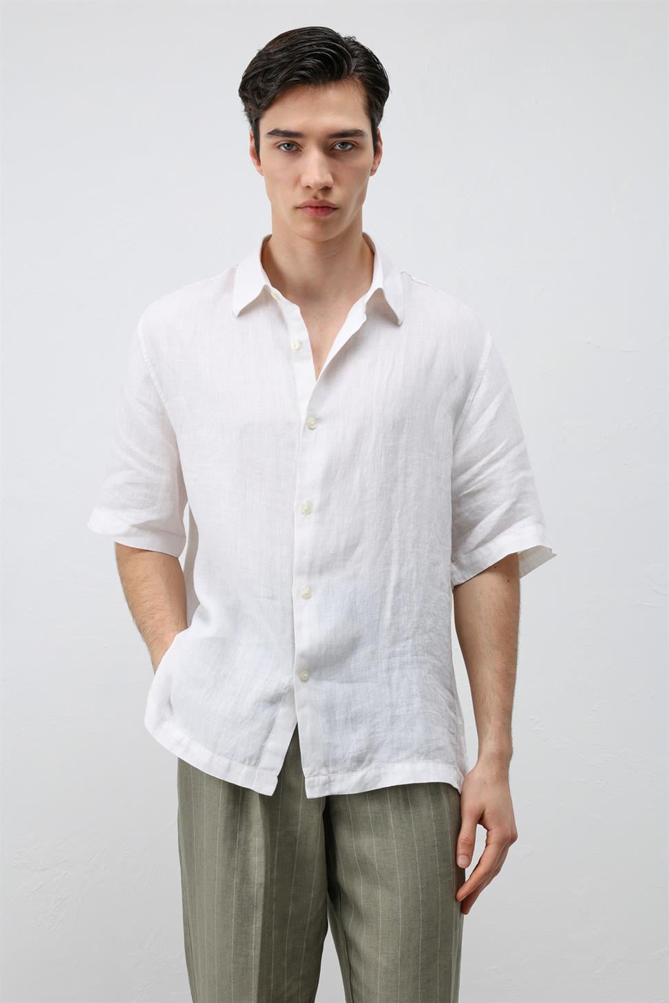 100% Linen Relaxed Mens Shirt