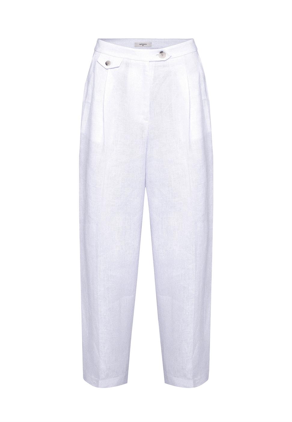 100% Linen High-Waisted Pleated Womens Pants