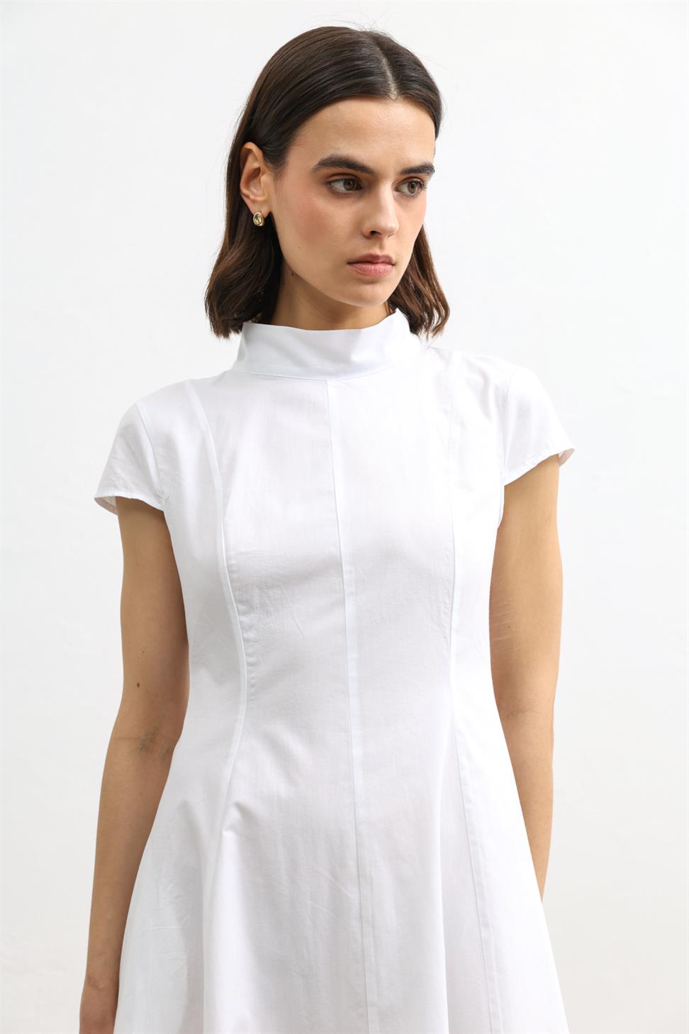 فستان ميدي نسائي من قماش البوبلين