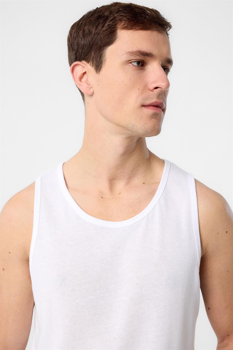 Antioch Beyaz Basic Erkek Atlet