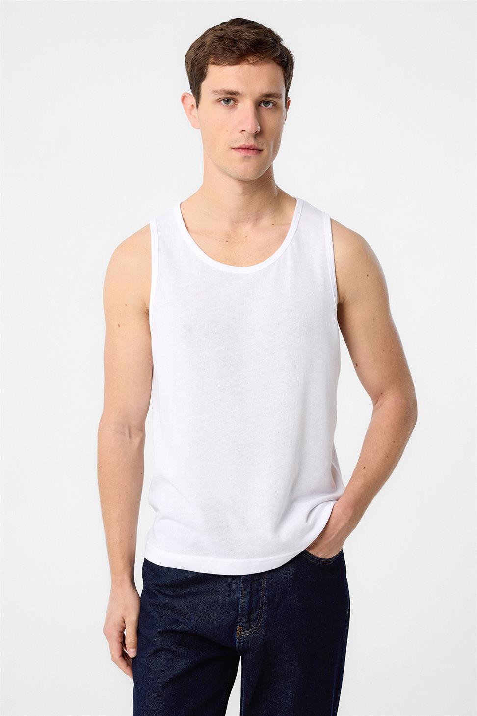 Antioch Beyaz Basic Erkek Atlet