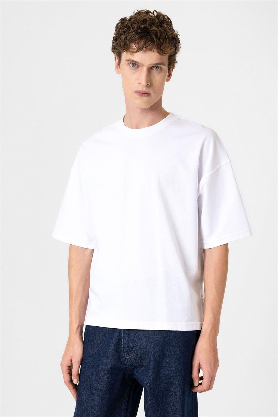 Antioch Beyaz Crop Fit Erkek T-Shirt