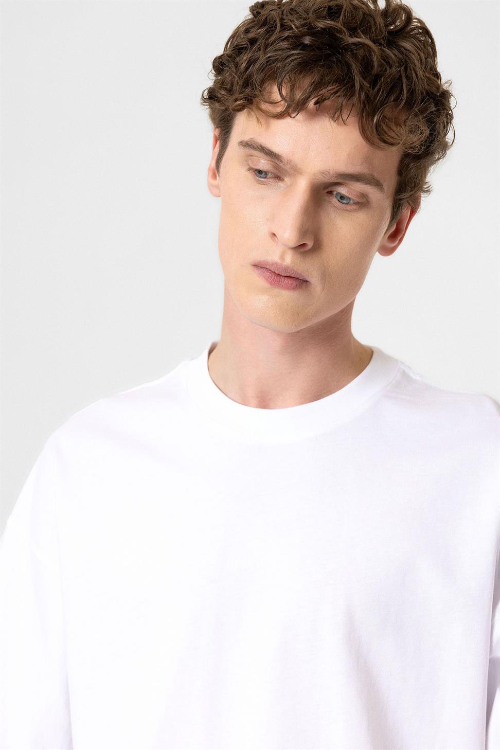 Antioch Beyaz Crop Fit Erkek T-Shirt