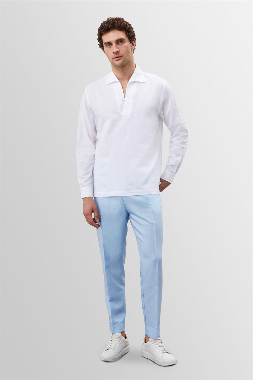 Antioch Beyaz Düğme Detaylı Erkek Gömlek