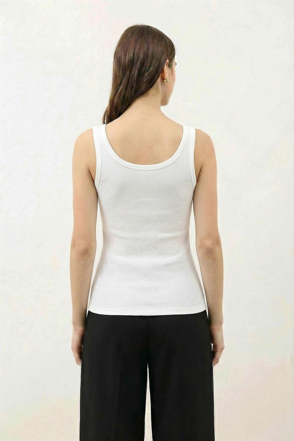 Womens T-Shirt with Button Detail