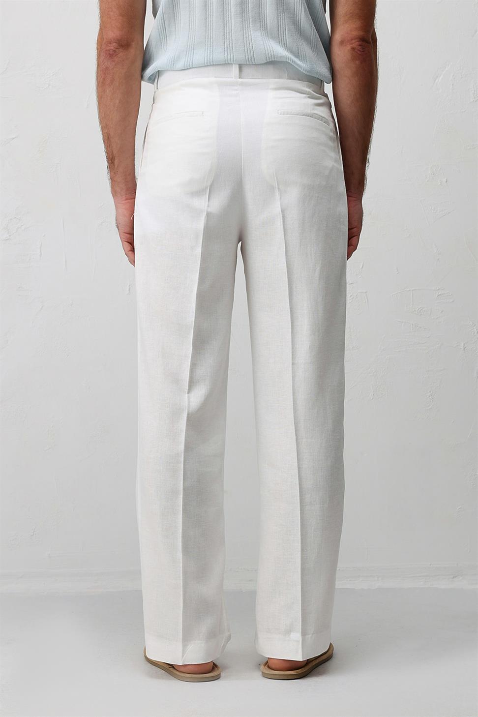 Mens Linen Blend Baggy Pants