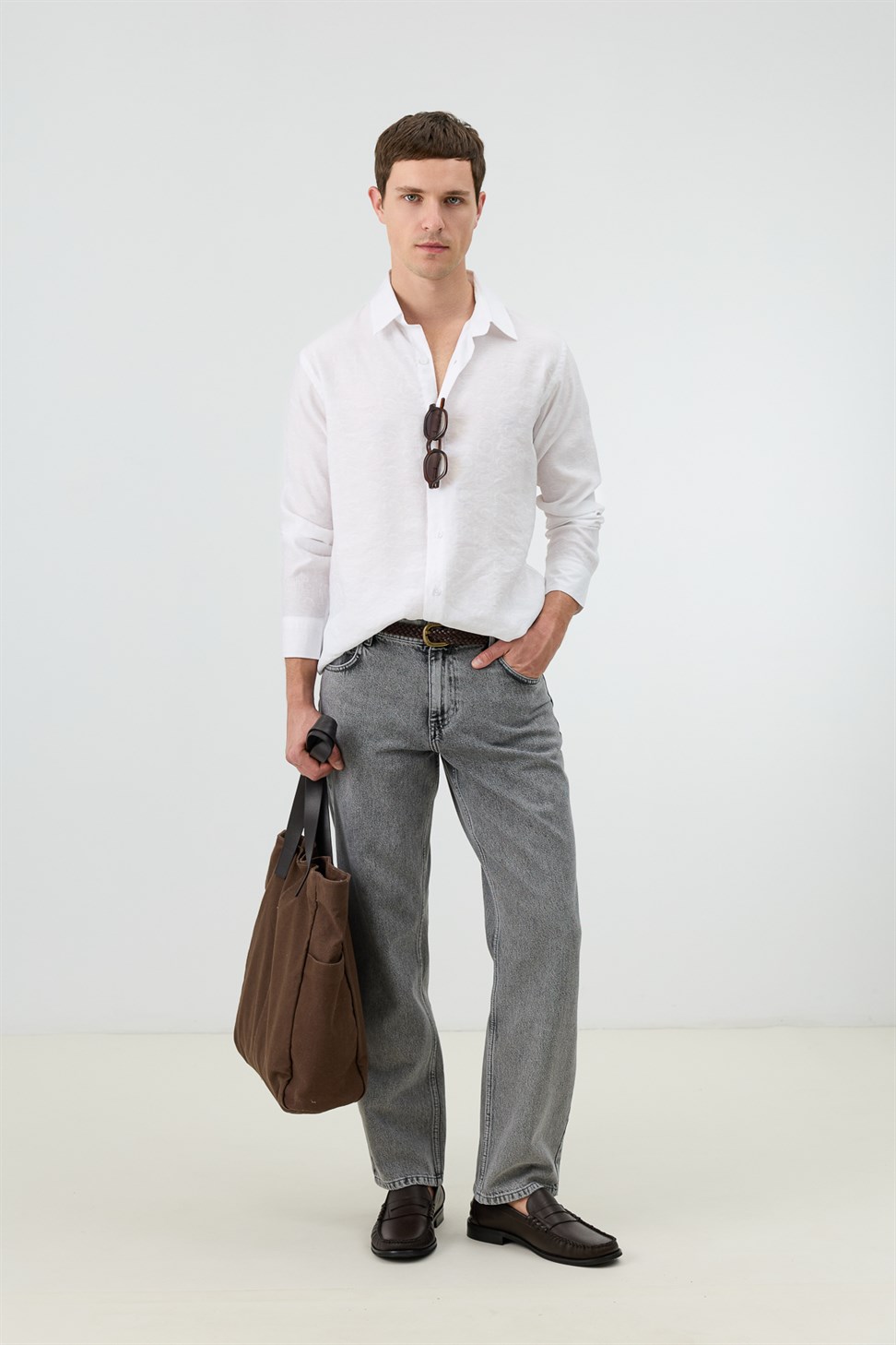 Mens Patterned Shirt with Modal Blend