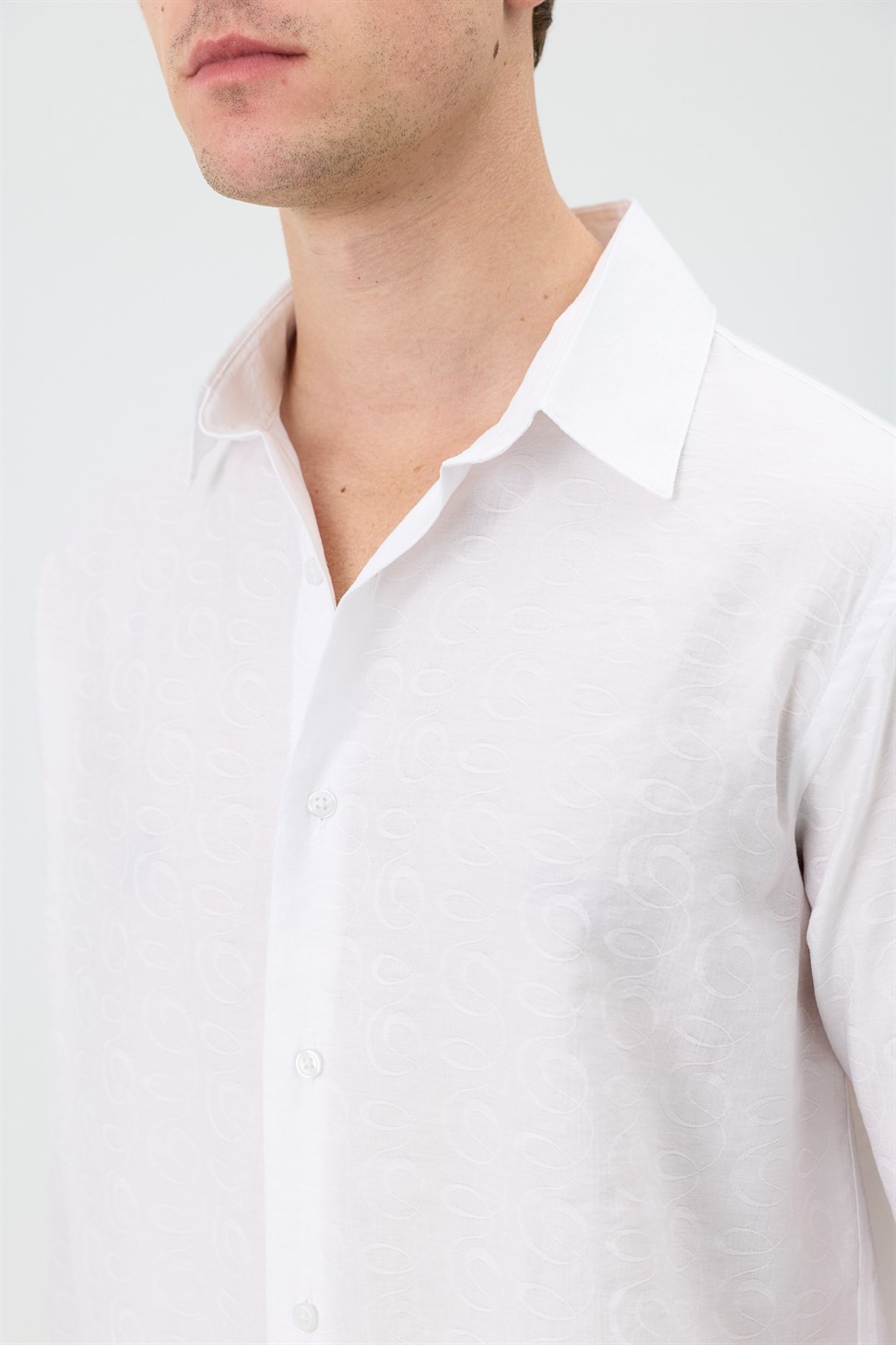 Mens Patterned Shirt with Modal Blend