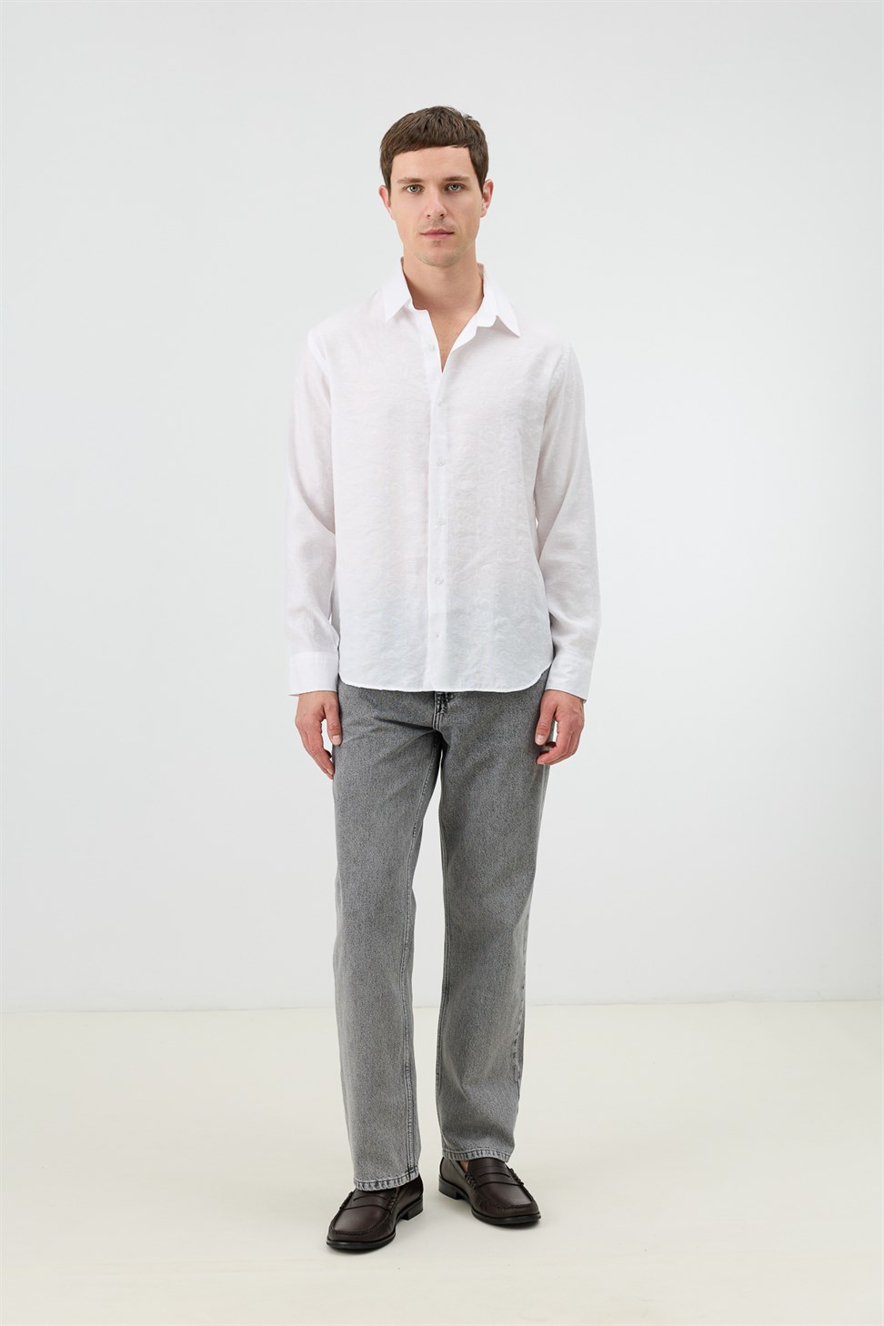 Mens Patterned Shirt with Modal Blend