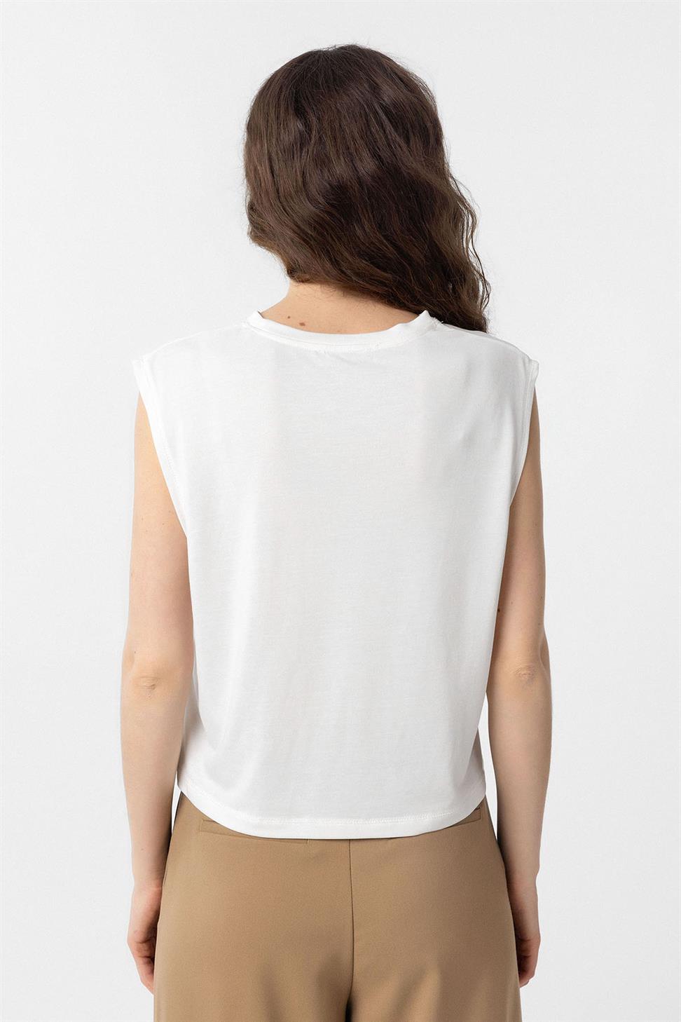 Antioch Beyaz Modal Kumaş Kadın T-Shirt