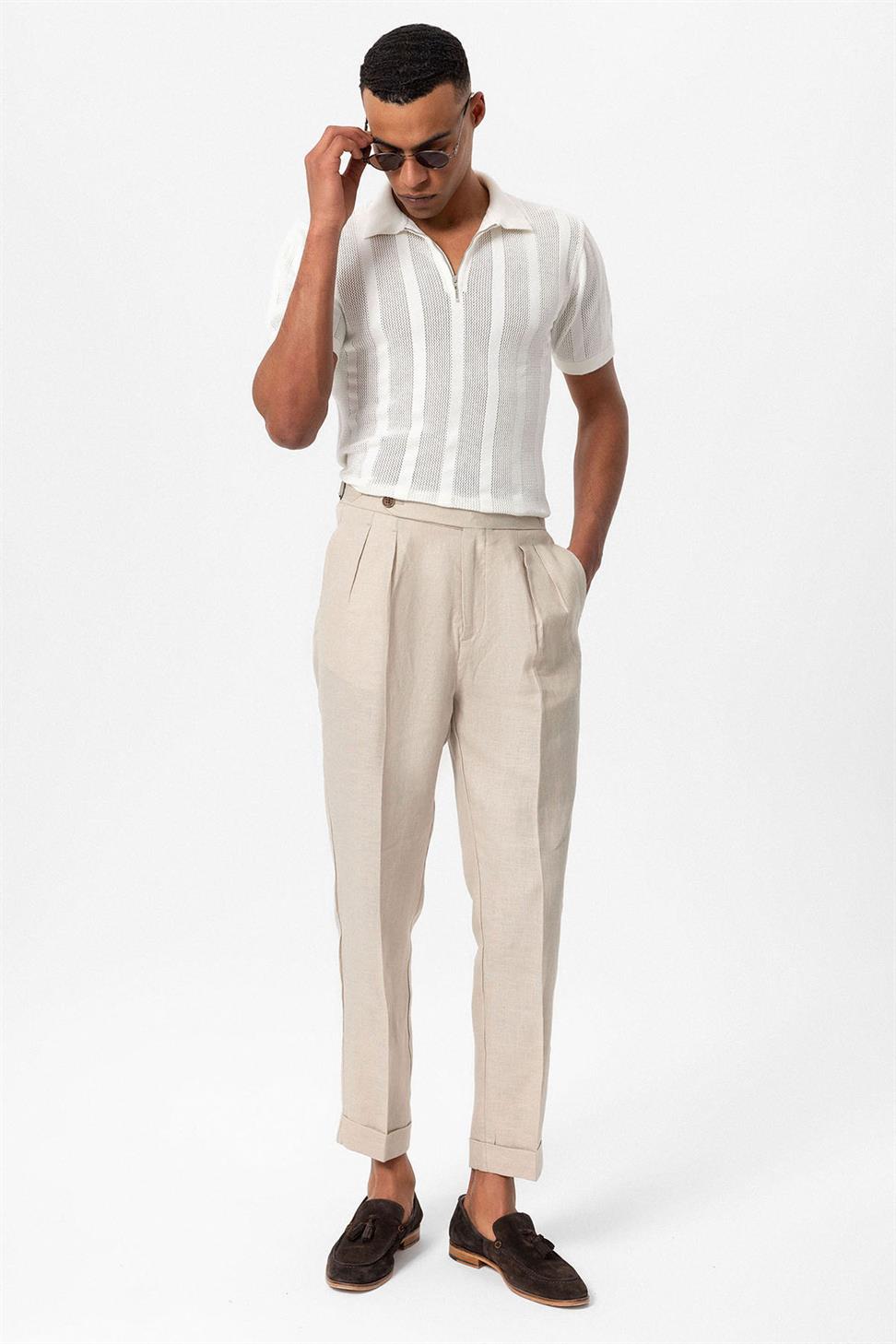 تي شيرت رجالي محبوك بياقة بولو بياقة بولو بسحاب