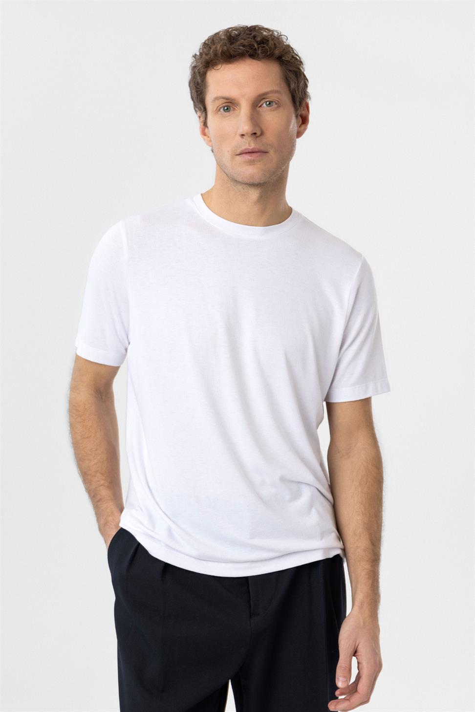 Antioch Beyaz Regular Fit Basic Erkek T-Shirt