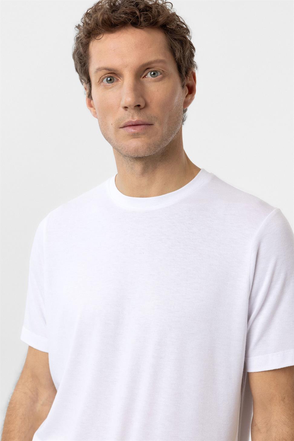 Antioch Beyaz Regular Fit Basic Erkek T-Shirt