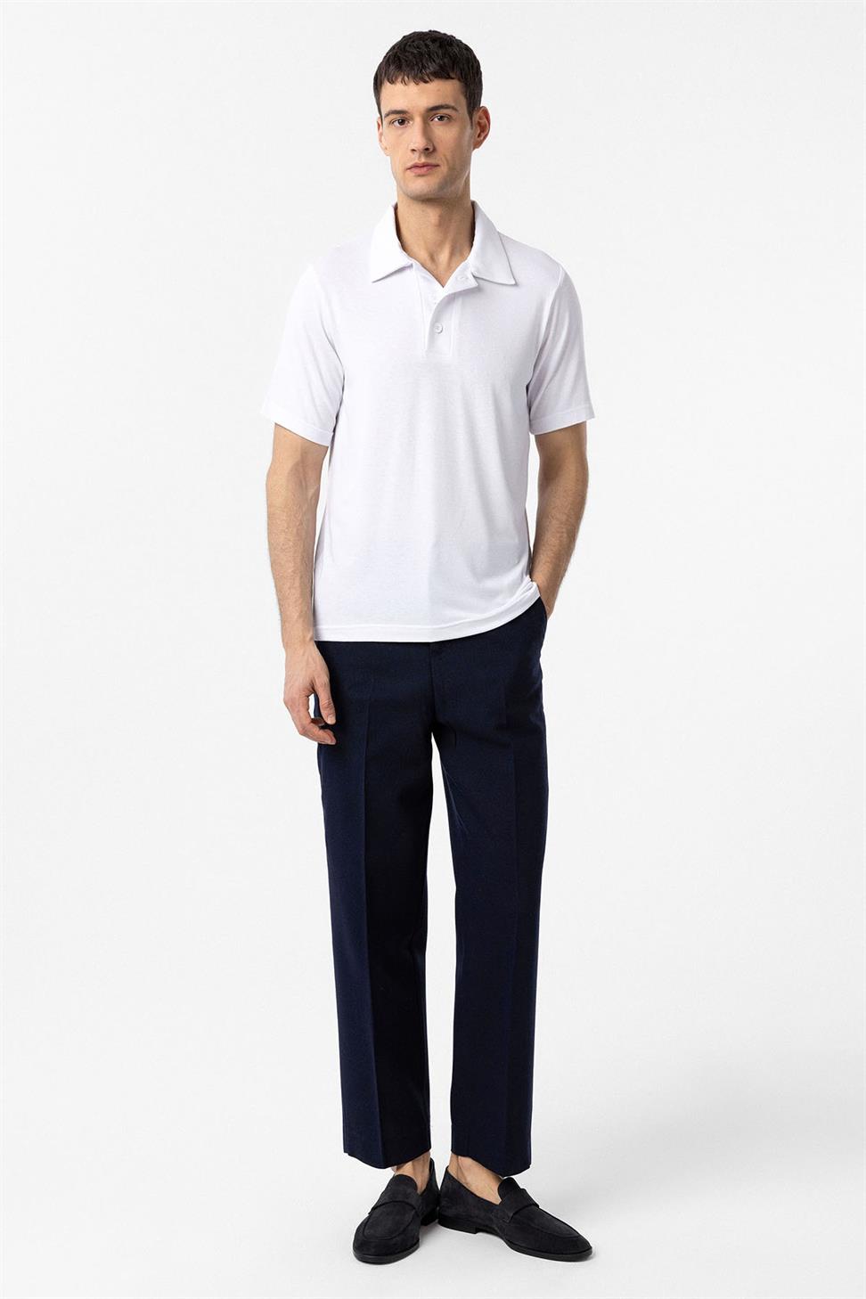 Antioch Beyaz Regular Fit Polo Yaka Erkek T-Shirt