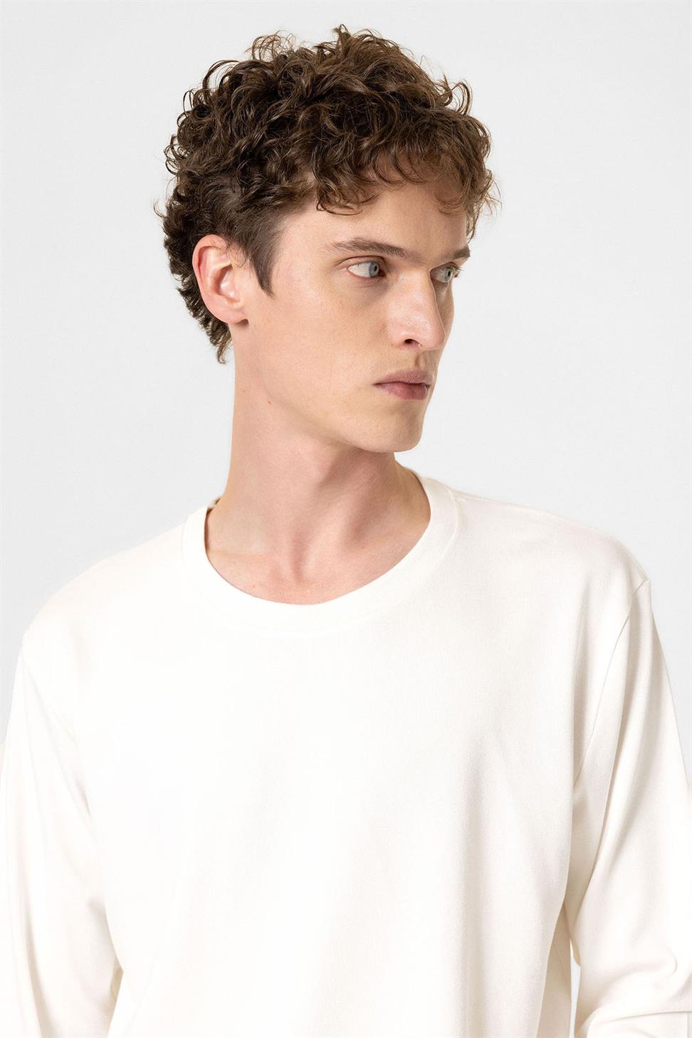 Antioch Beyaz Relaxed Fit Basic Erkek T-Shirt